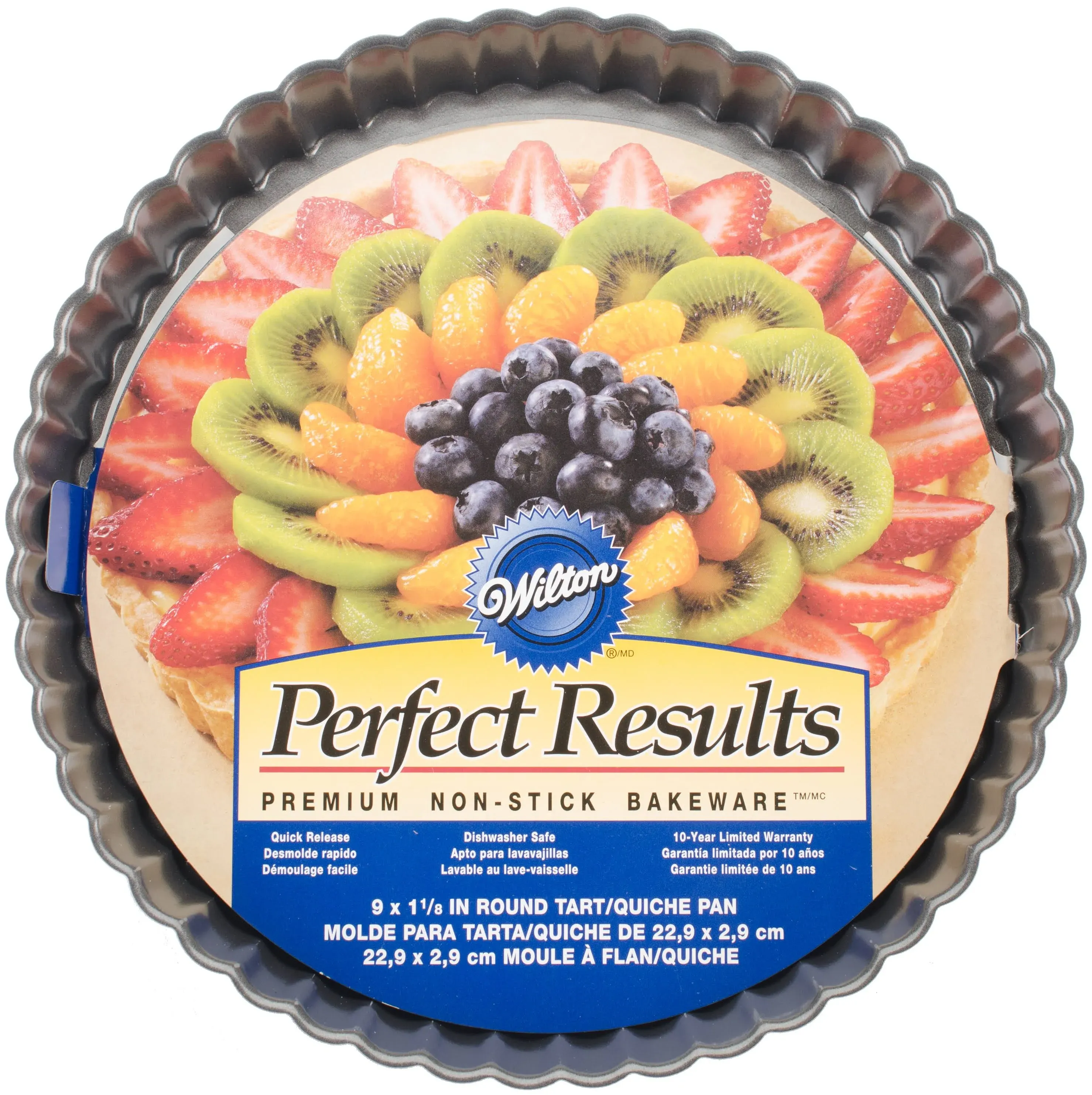 Wilton Perfect Results Premium Non-Stick Bakeware Round Tart and Quiche Pans, Sunday Brunch May Never be the Same Again, Fluted Edges Add a Touch of Flair, 9-Inch