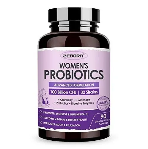 Probiotics for Women Digestive Health with Enzymes &amp; 1 Count (Pack of 90) 