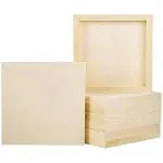 ADXCO 8 Pack Wood Panels 8 x 8 Inch Unfinished Wood Canvas Wooden Panel Boards for Painting, Pouring, Arts Use with Oils, Acrylics