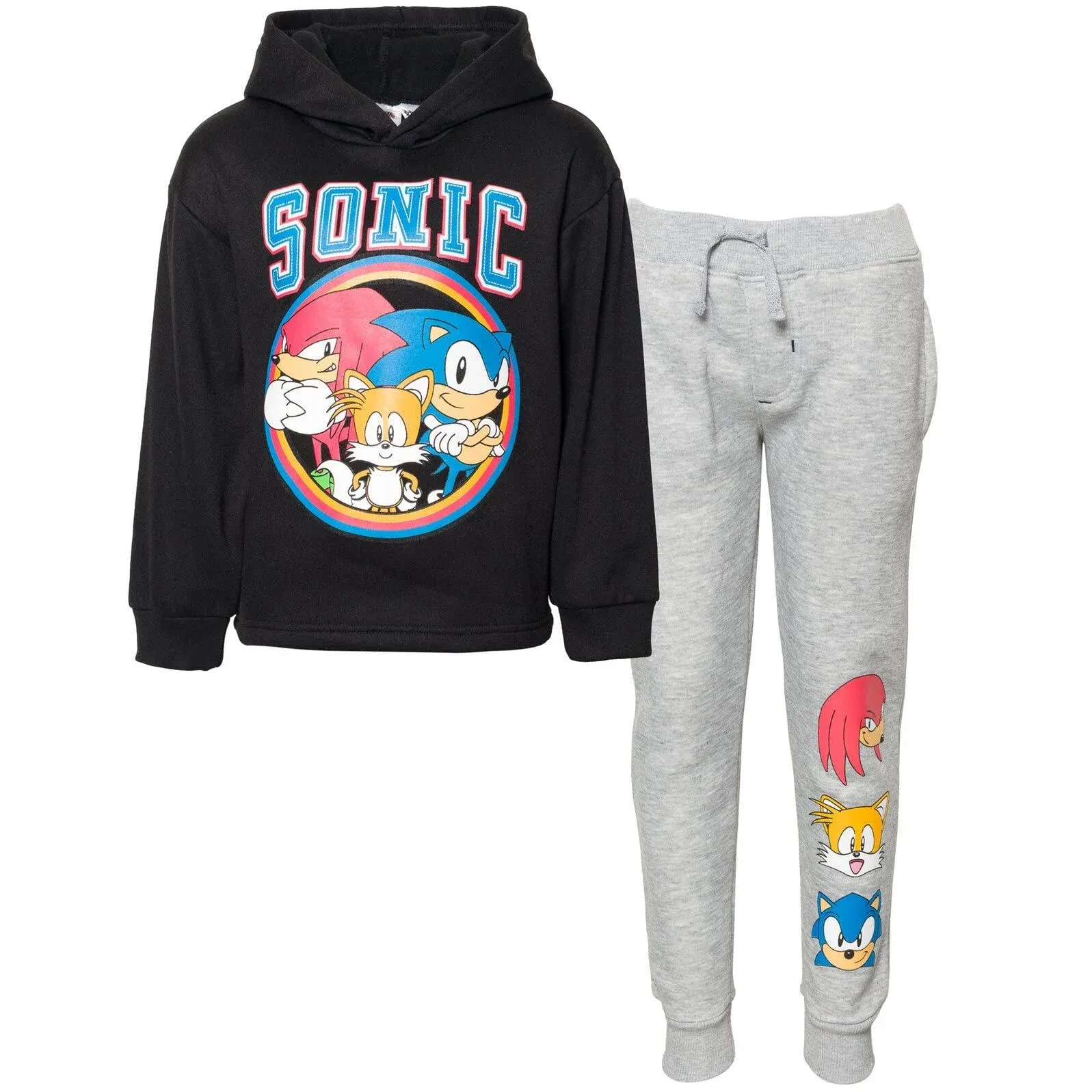 Sega Sonic The Hedgehog Knuckles Tails Big Boys Fleece Pullover Hoodie and Jogger ...