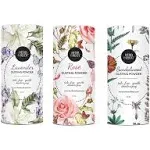 Herb & Root Body Dusting Powder Set of 3 with Rose, Lavender, and Sandalwood