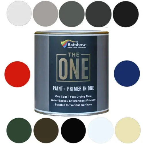 THE ONE Paint & Primer: Most Durable All-in-One Furniture Paint, Cabinet Paint, Front Door Paint, Wall Paint, Bathroom, Kitchen - Fast Drying Craft Paint Interior & Exterior (White, Matte, 1 Liter)