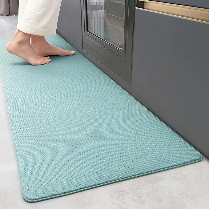 Color&Geometry Kitchen Rugs, Kitchen Runner Rug Kitchen Floor Mat, Cushioned Anti-Fatigue Kitchen Mat, Non Slip Waterproof Comfort Standing Padded, Memory Foam Kitchen mat, 17"x59", Teal