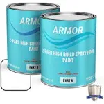 Armorpoxy Industrial Grade, 2 Part Epoxy Pool Paint Satin Light Blue Epoxy Waterproof Pool Paint (2-Gallon)