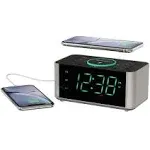 Wireless Charging Dual Alarm Clock Radio, Bluetooth Speaker