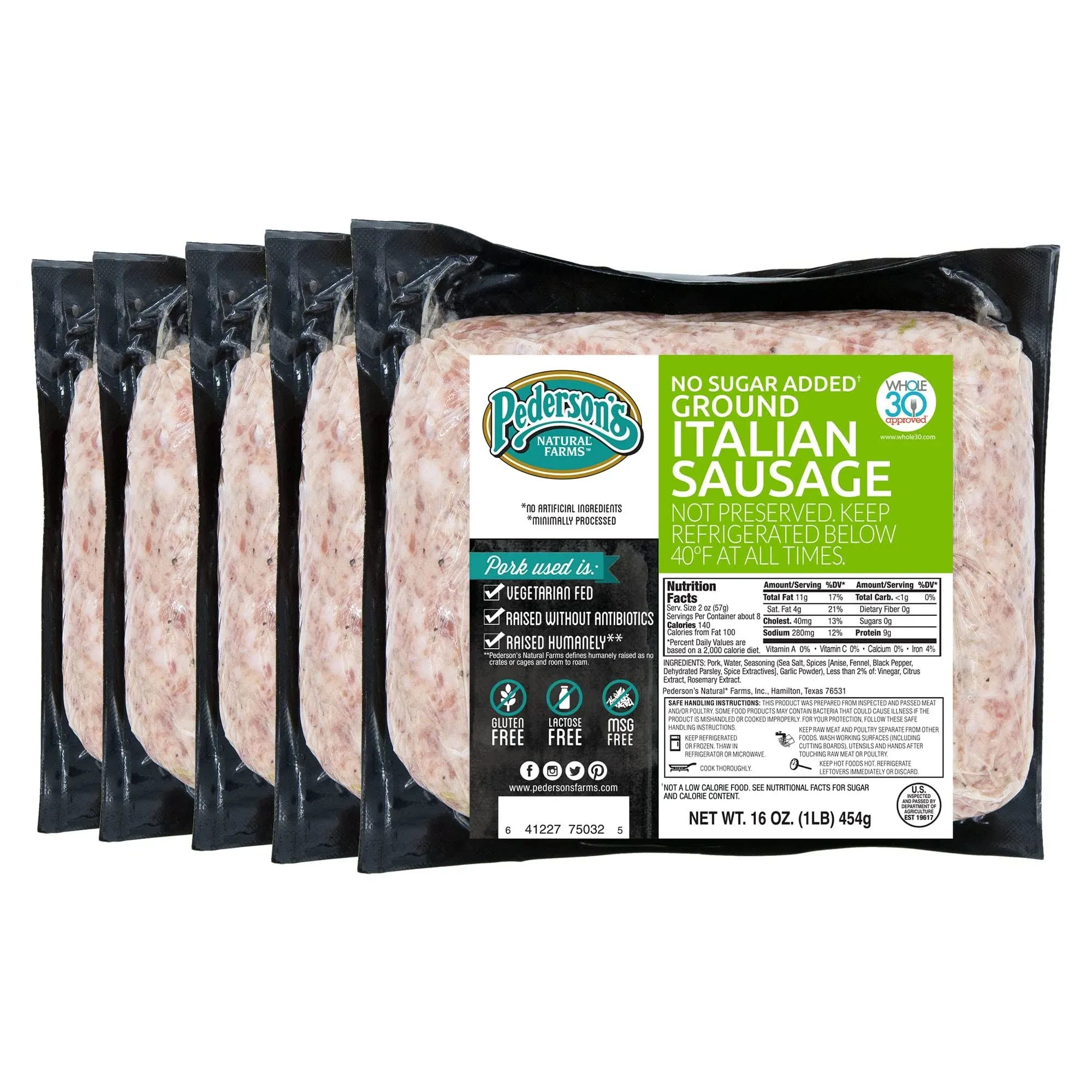 No Sugar Added Ground Italian Sausage (5 Pack)