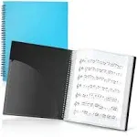 Cranbury Sheet Music Folder 8.5x11 - Dual Use Music Holder (Blue), Store Inside 24 Protective Sleeves or Write On Exposed Pages Outside Sleeves, 8.5