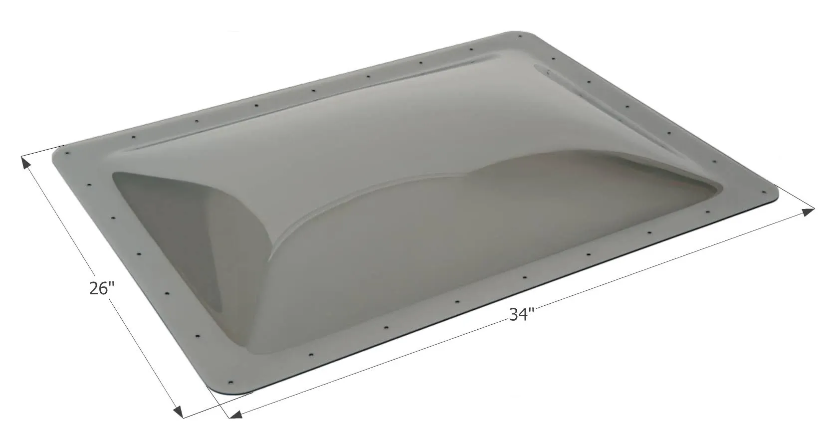 Icon Technologies® 12122 - 26&quot;W x 34&quot;L Smoke Rectangular Outer Skylight