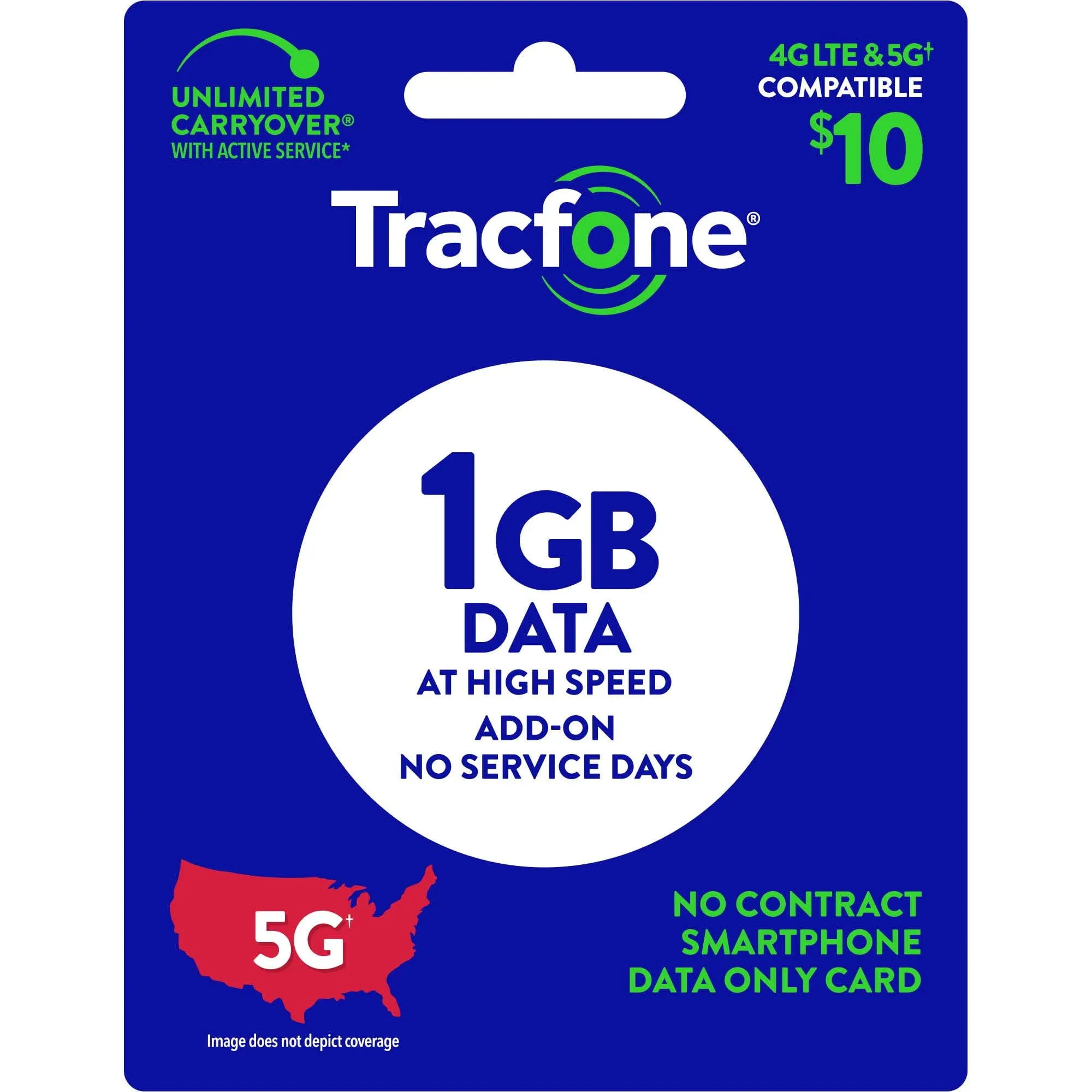 TracFone 1 GB Data Refill Add On for Smart Cell Phone Same Day Direct Load 1GB