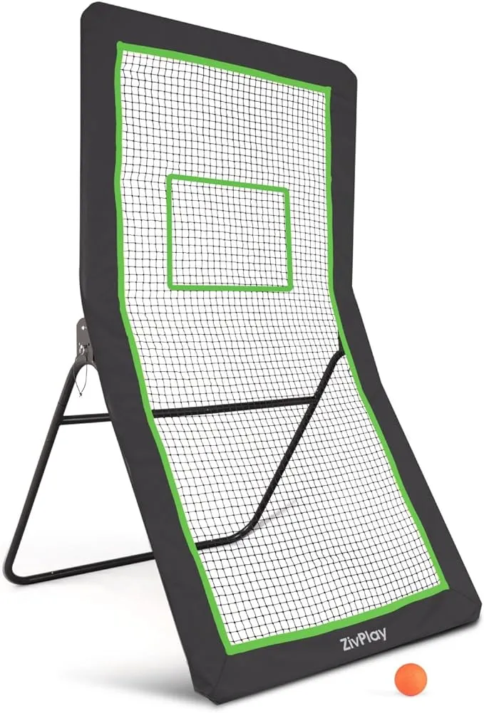 Lacrosse Rebounder for Backyard Lacrosse Bounce Back Net Volleyball Rebounder Net for Lax and Volleyball Practice Five Rebound Angles Includes Ball