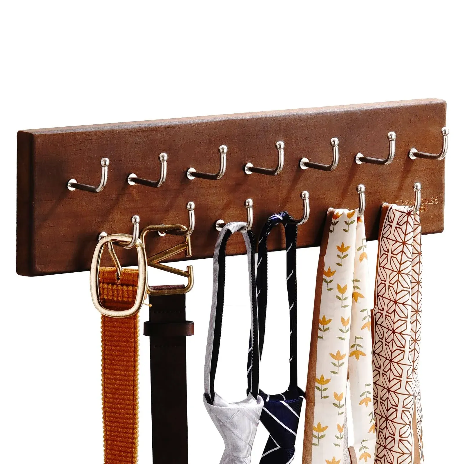 Treehouse Belt Organizer Rack, Holds Over 28 Large Belts, Sturdy Metal &amp; Solid 