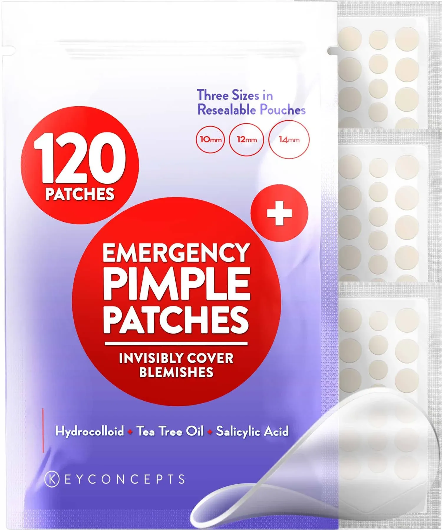 Pimple Patches (120 Pack), Salicylic Acid Acne Patches with Tea Tree Oil - Zit P