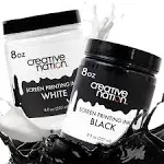 Black &amp; White Fabric Screen Printing Ink — 2-Pack — 16 Oz. of Water Based and High Opacity Ink for T-Shirt and Silkscreen Printmaking by Creative