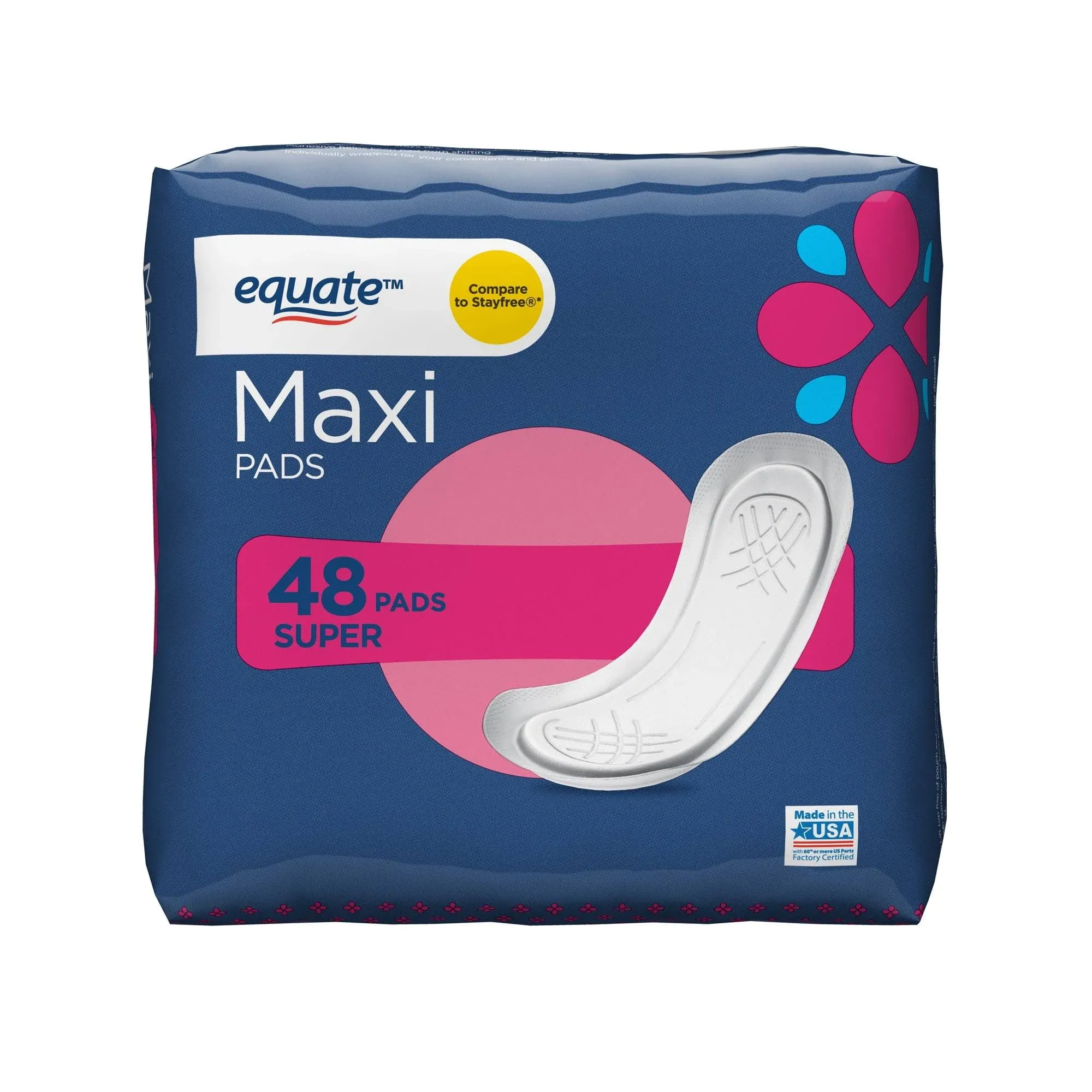 Equate Maxi Pads, Super (48 Count)