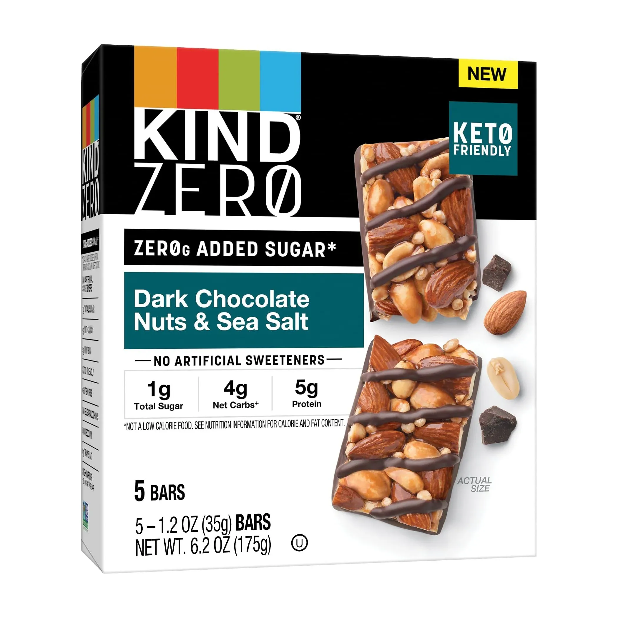 KIND Zero Added Sugar Dark Chocolate Nuts & Sea Salt Bars