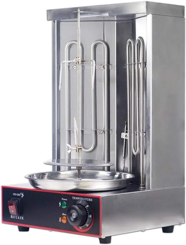 Electric Vertical Broiler Shawarma Doner Kebab Gyro Grill Machine with Meat Catc