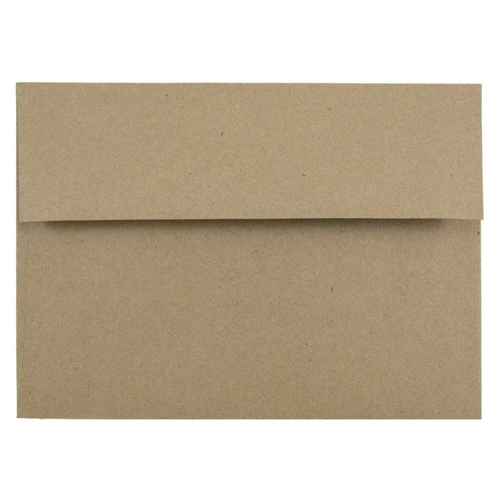 JAM PAPER A7 Premium Invitation Envelopes - 5 1/4 x 7 1/4 - Brown Kraft Paper Bag - 50/Pack