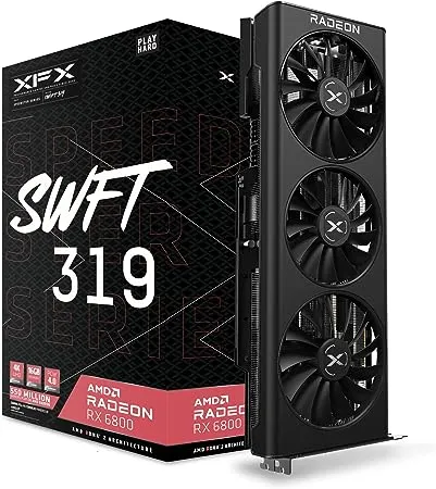 XFX Speedster SWFT319 ,Radeon™ RX 6800 Core Gaming Graphics Card with 16GB GDDR6, AMD RDNA™ 2 (RX-68XLAQFD9)