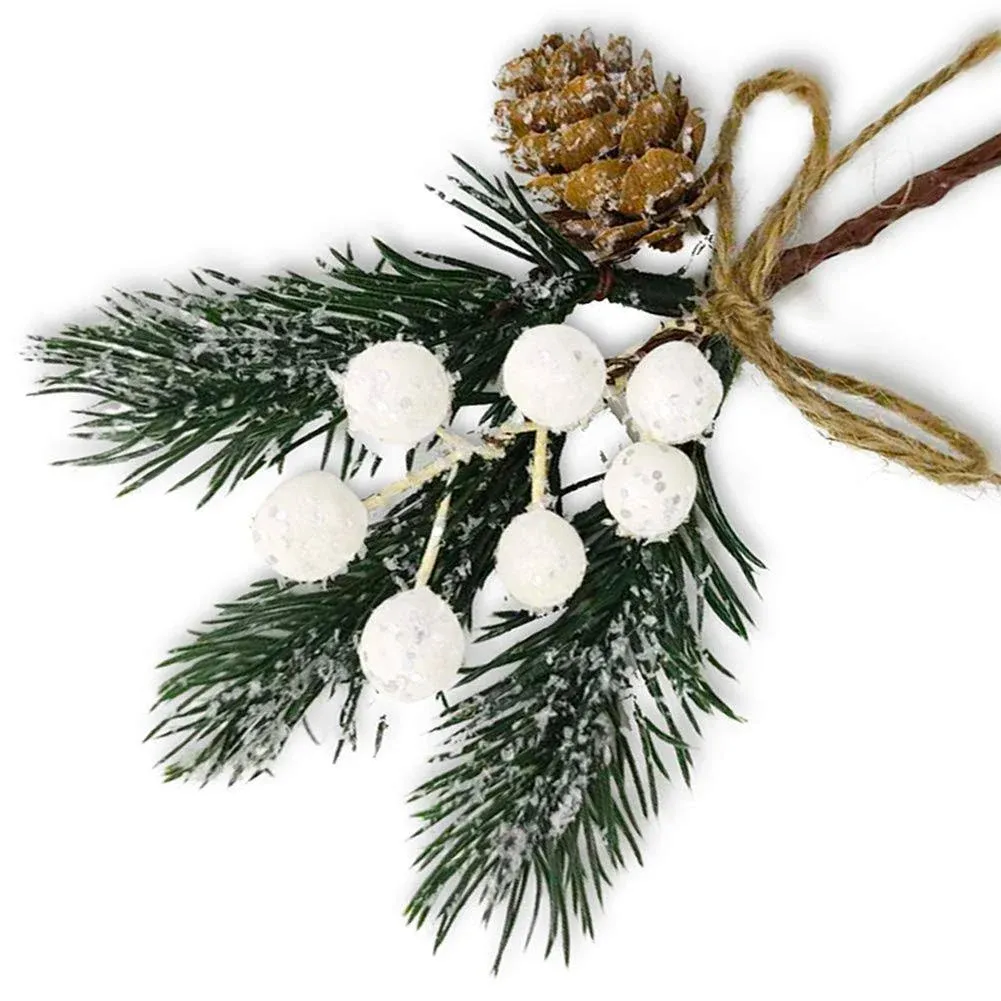 Christmas Pine Branches, Berries & Cones Floral Picks