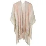 Women&#039;s Knit Shawl Wraps Knitted Poncho Cape Open Front Cardigan Sweater