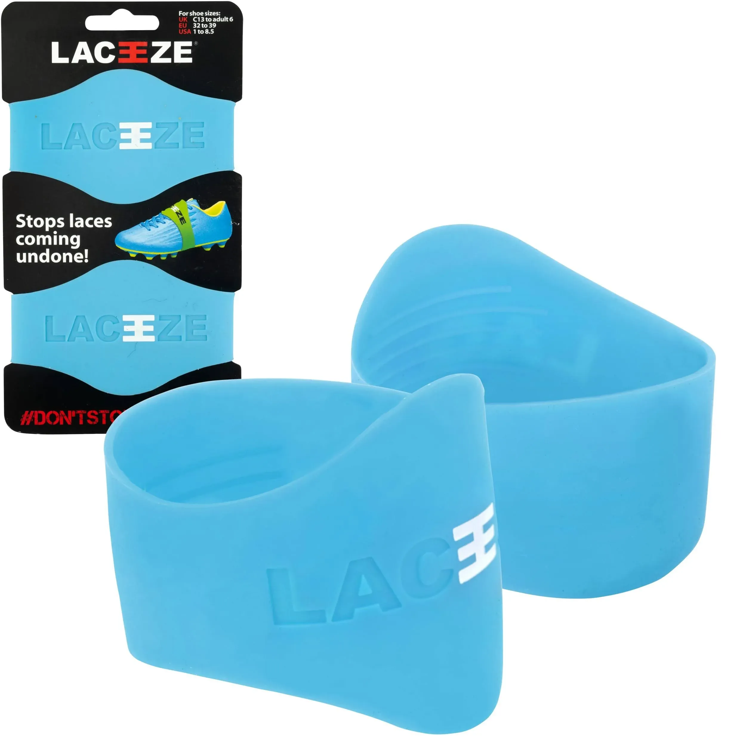 Laceeze Original Bands Fits Shoe Size 1-7 USA Keeps Laces Tied During Sport ...