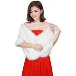 Women Winter Classic Faux Fur Capelets Shawls Soft Wedding Bridal Shoulder Cape Wraps Tippet Stoles