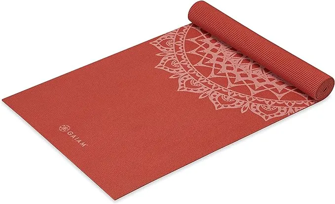 Gaiam Yoga Mat - Premium 5mm Print Thick Non Slip Exercise & Fitness Mat for All Types of Yoga, Pilates & Floor Workouts (68" x 24" x 5mm)