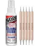 E6000 Fabri-Fuse Fabric Adhesive Glue (4-Ounce), for Rhinestones, Gems, 5-Pack Pixiss Wooden Handle Stylus Applicator Pens