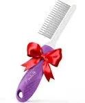 Poodle Pet Detangling Pet Comb with Long &amp; Short Stainless Steel Teeth for Re...