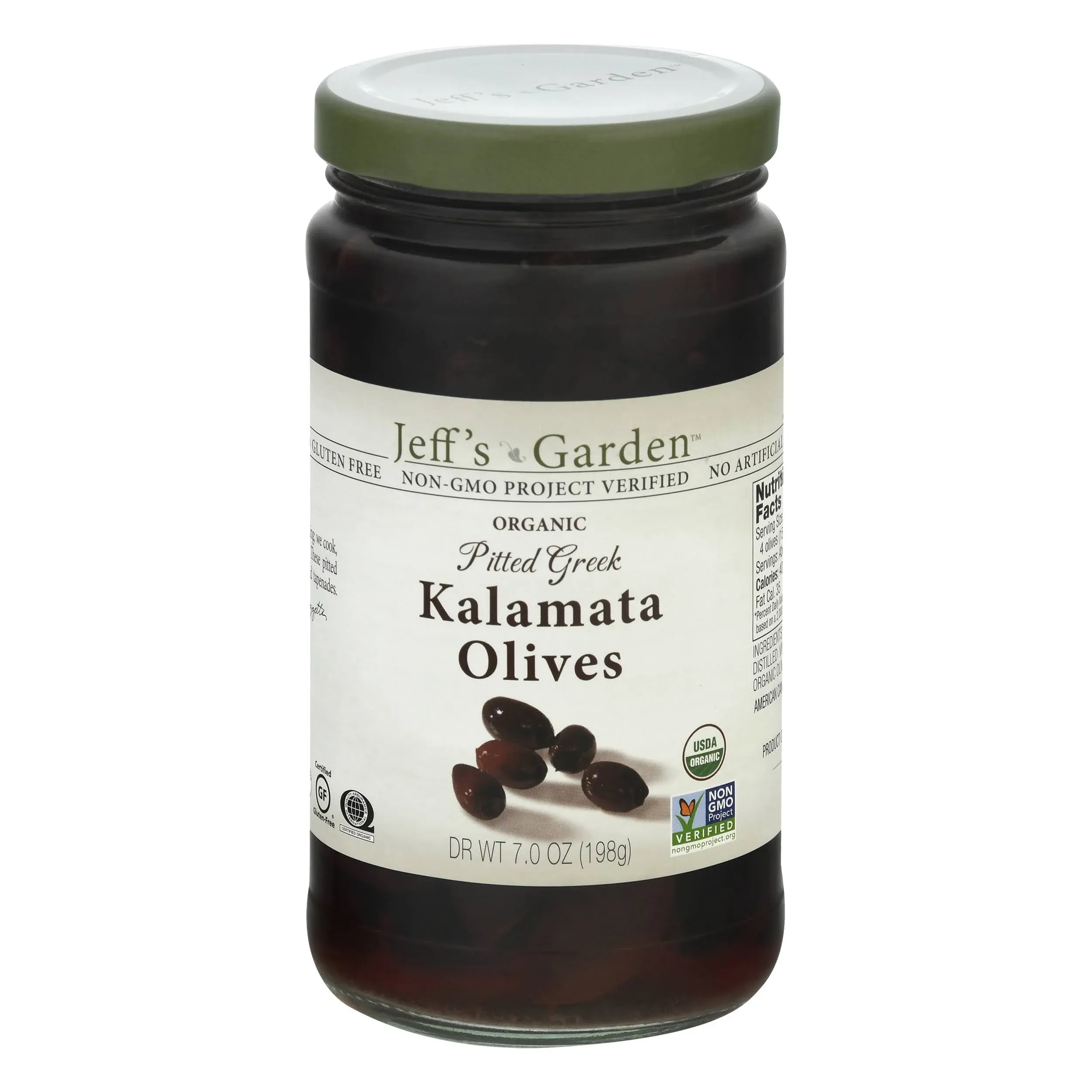 Pitted Whole Greek Kalamata Olives, Organic 7 Ounces (Case of 6)