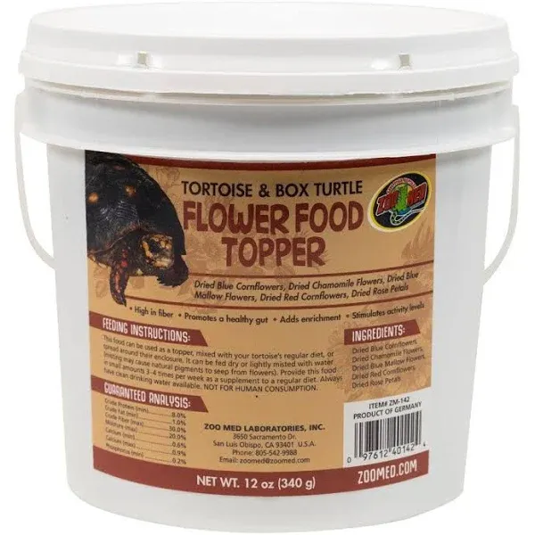 Zoo Med Tortoise and Box Turtle Flower Food Topper 12 oz