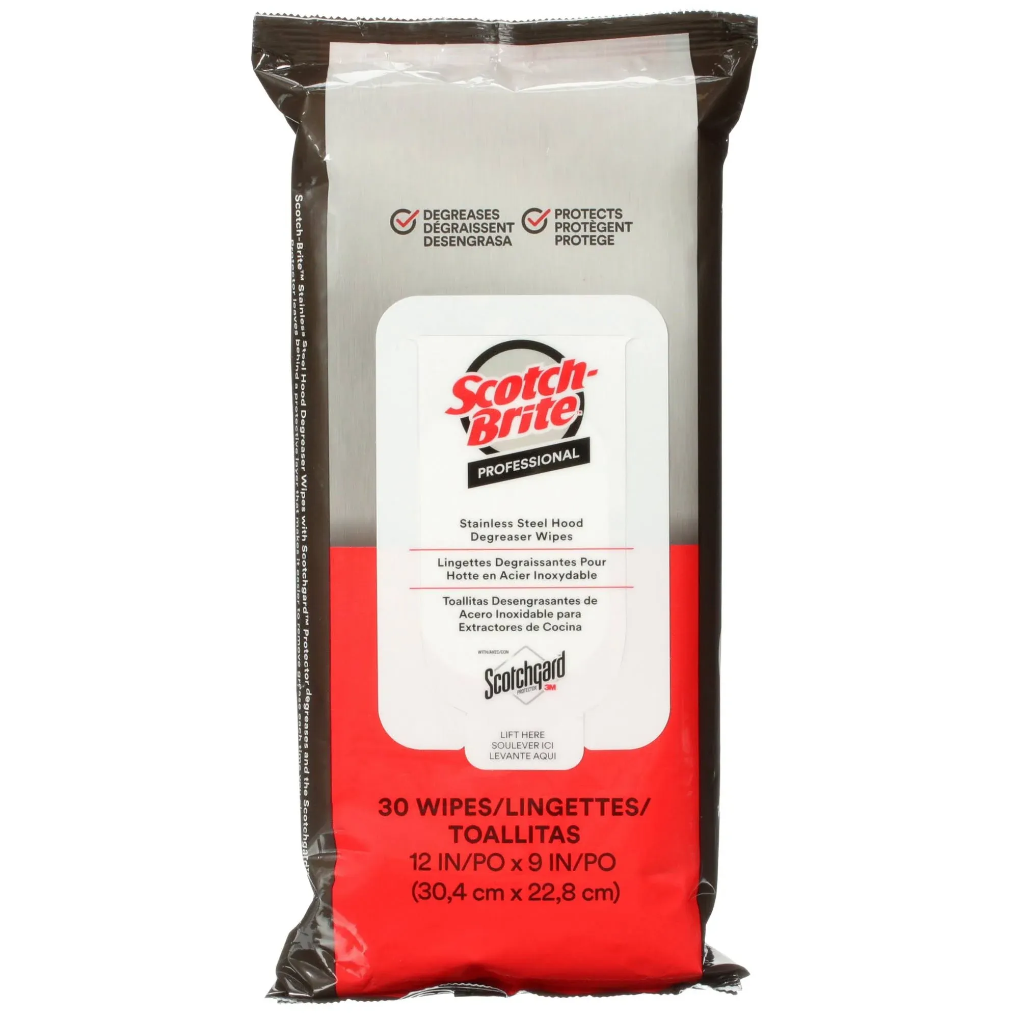 Scotch-Brite Stainless Steel Hood Degreaser Wipes with Scotchgard Protector ...