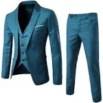 WEEN CHARM Men's Suits Slim Fit,3 Piece Suit for Men,2 Button Blazer Jacket Vest Pants with Tie,Men Tuxedo Suit Set