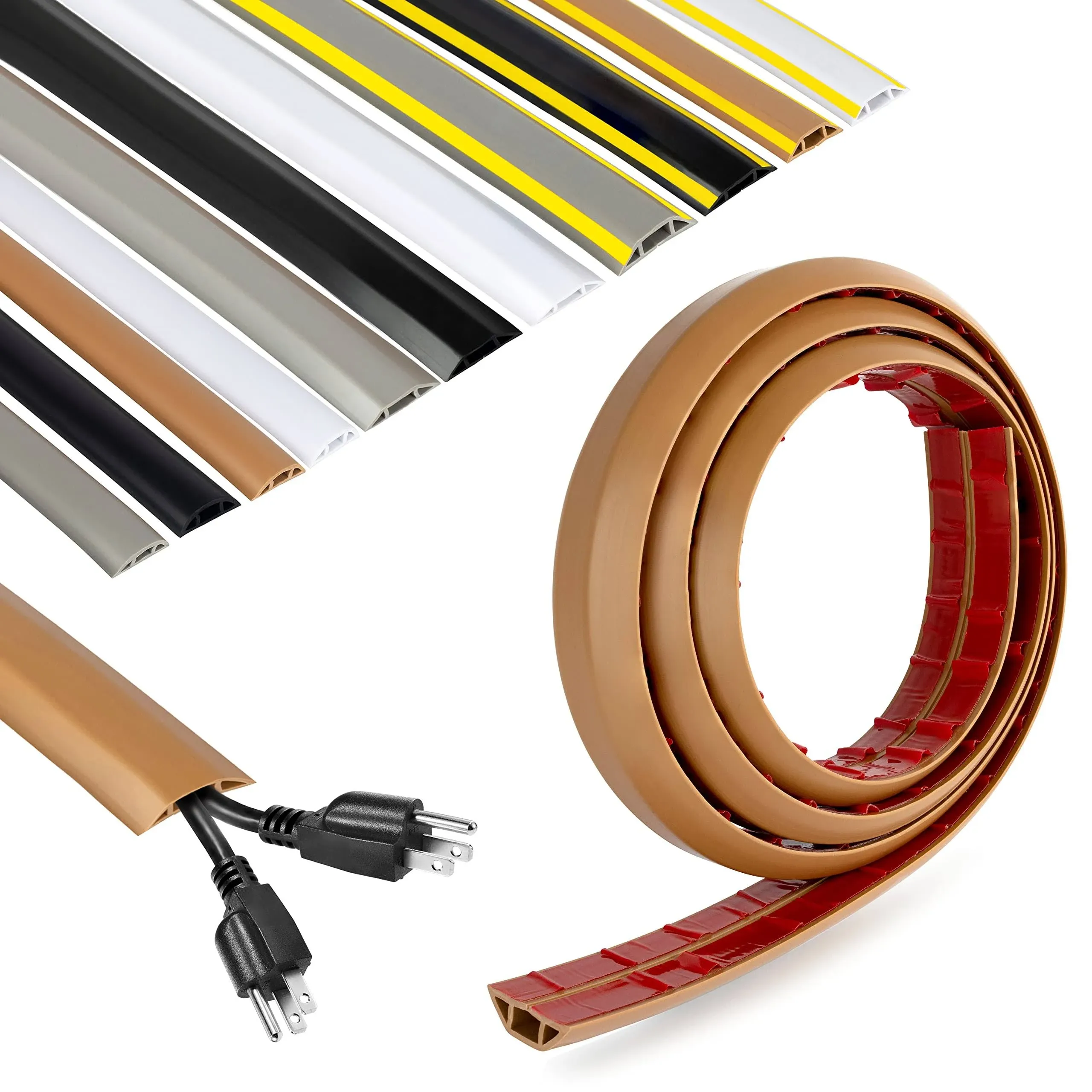 Rubber Bond Cord Cover Floor Cable Protector - Strong Self Adhesive Floor Cord ...