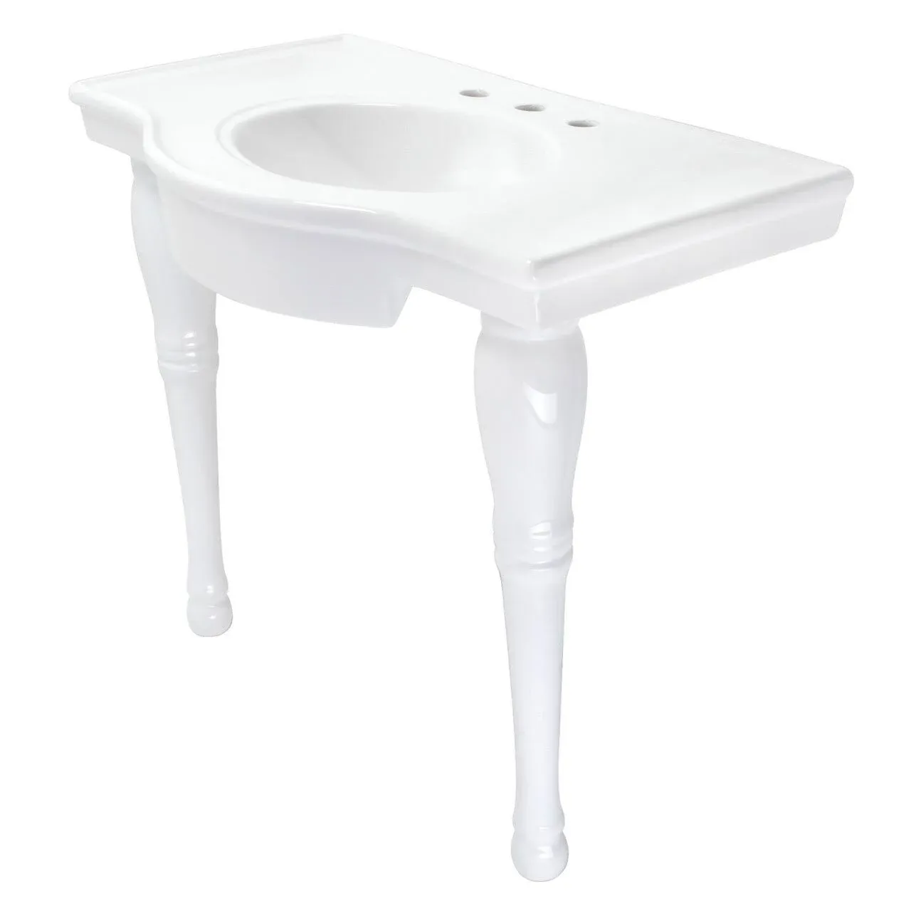 Kingston Brass VPB1378 Templeton 37" x 22" Ceramic Console Sink, White