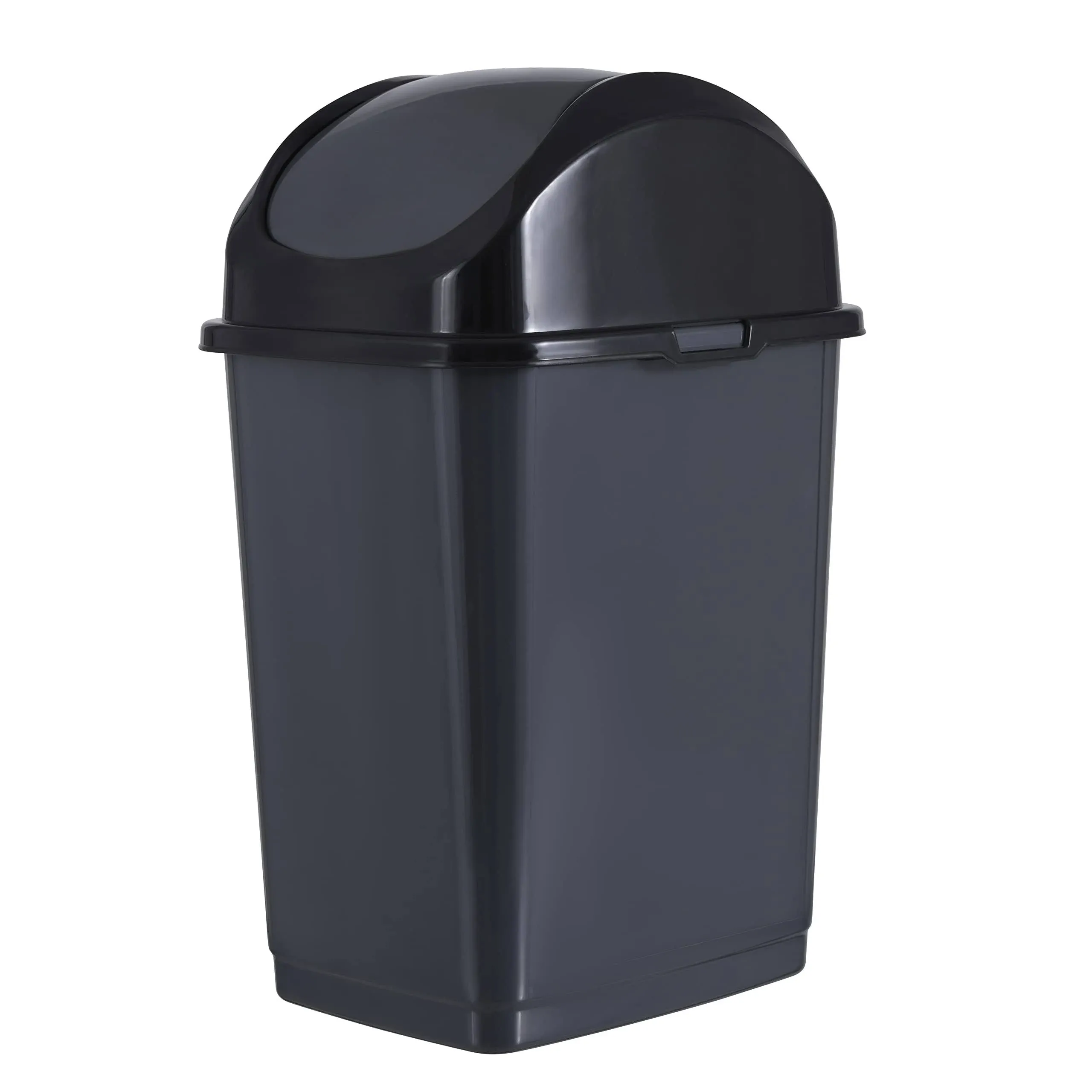 Small 2.5 Gallon Plastic Trash Can with Swing Top Lid, Waste Bin for Under De...