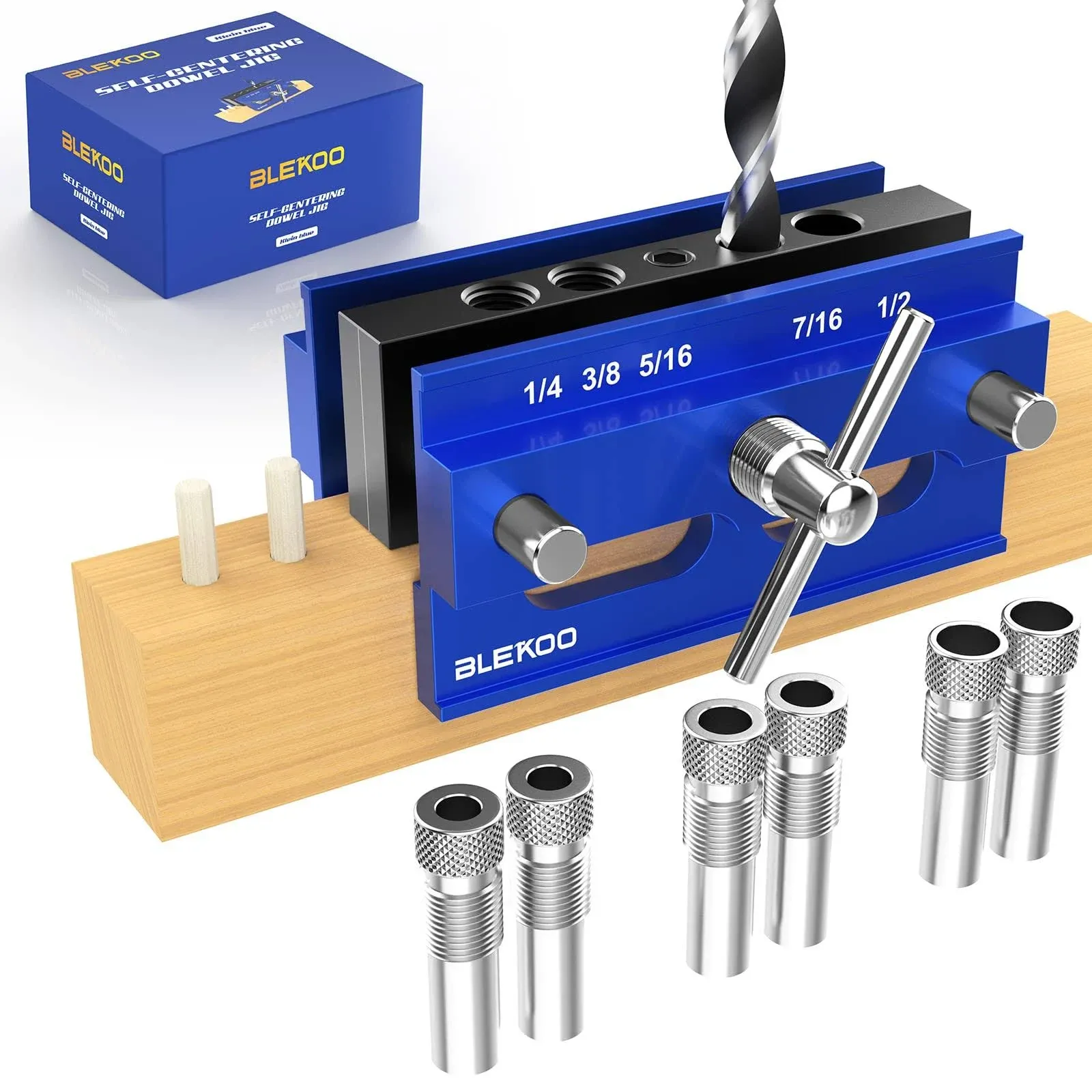 Self Centering Doweling Jig Kit, Drill Jig for Straight Holes Biscuit Joiner Set