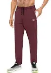 G Gradual Mens Sweatpants with Zipper Pockets Tapered Track Athletic Pants for Men Running, Exercise, Workout (Dark Red, Small)