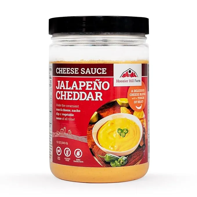 Hoosier Hill Farm Jalapeno Af08 Cheddar Cheese Sauce Mix, 12oz (Pack of 1)