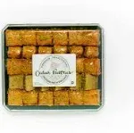 Cedar Pastries Assorted Mediterranean Baklava - 33pc Mix of Authentic Pistachio, Cashew, Walnut Bitesize Treats - Kosher & Halal Certified - Large Box