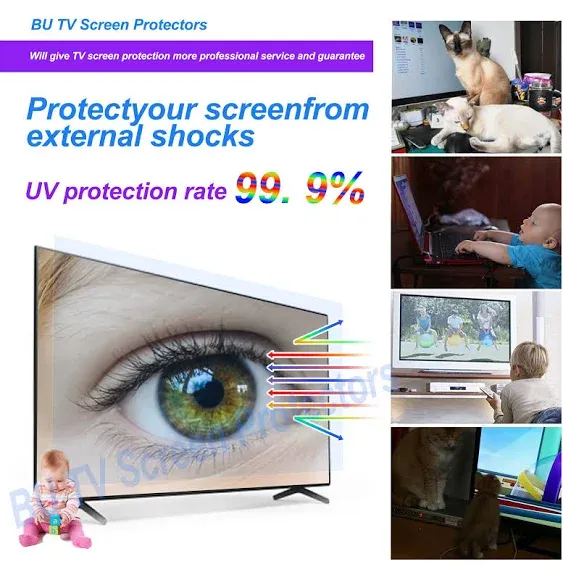 Anti-Glare TV Screen Protector Filter Out Blue Light Anti Scratch Film for 75 Inch