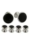 Onyx Stud & Cufflinks Set In Black/silver