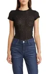 FRAME Women's Mesh Lace Baby Tee