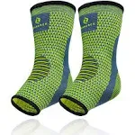 Benmarck Ankle Compression Sleeve, Plantar Fasciitis Sock, Foot Arch and Achilles Tendon Support Brace for Running for Men and Women by (Fjord Blue, Unisize)