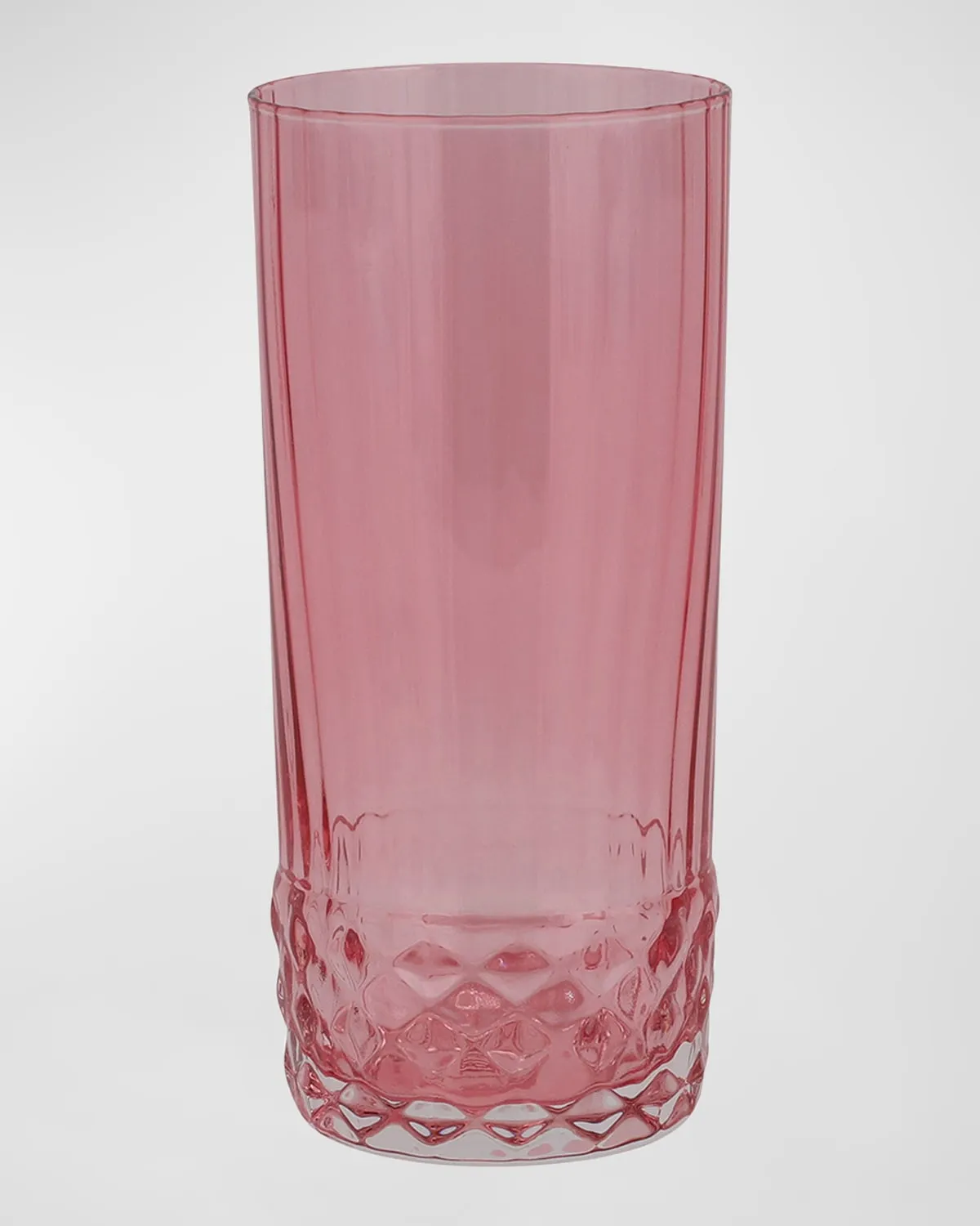 Vietri viva Deco Clear Tall Tumbler, 16oz, Glass Water Cocktail & Beverage Drinkware/Barware