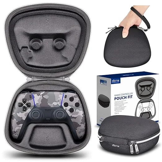 sisma Travel Case Compatible with PS5 DualSense Wireless Controller, Dual Sense Game Controller Holder Home Safekeeping Hard Protective Cover Storage Case Carrying Bag, Black