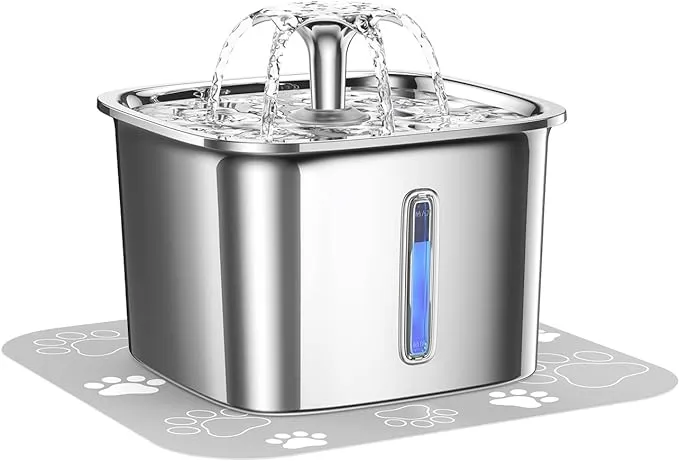 Veken Innovation Award Winner Stainless Steel Cat Water Fountain