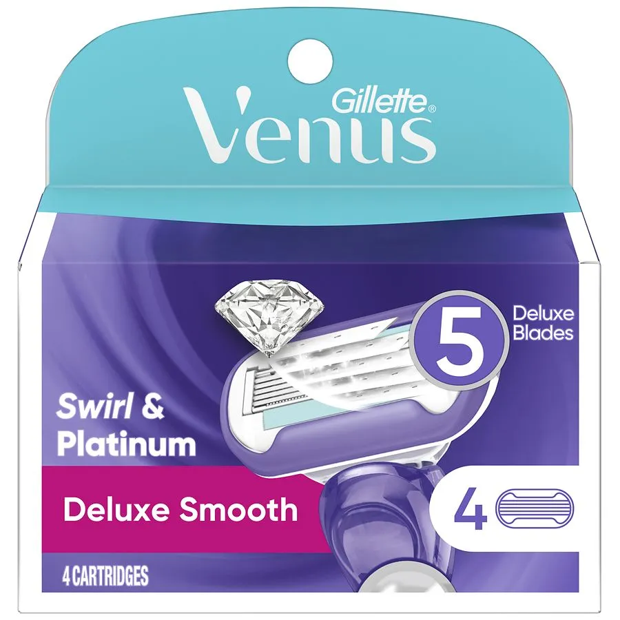 Venus Deluxe Smooth Swirl Women's Razor Blade Refills, 4ct