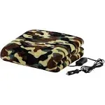 Stalwart Heated Blanket - Ultra Soft Fleece Throw Powered by 12V Auxiliary Power Outlet for Travel or Camping - Winter Car Accessories (Multi Camo)