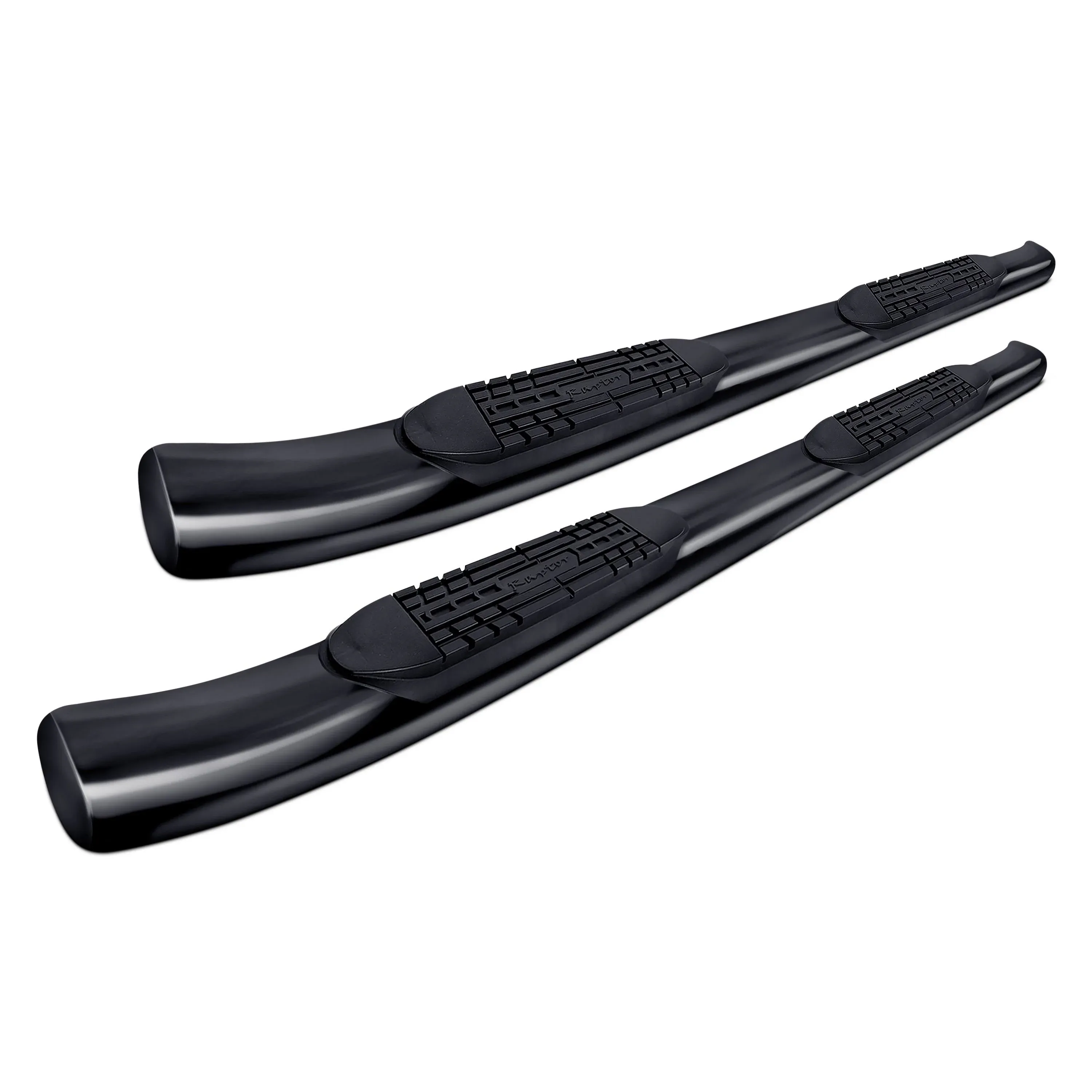 Raptor Series 1601-0433B 5" OE Style Curved Oval Step Bars Black E-Coated